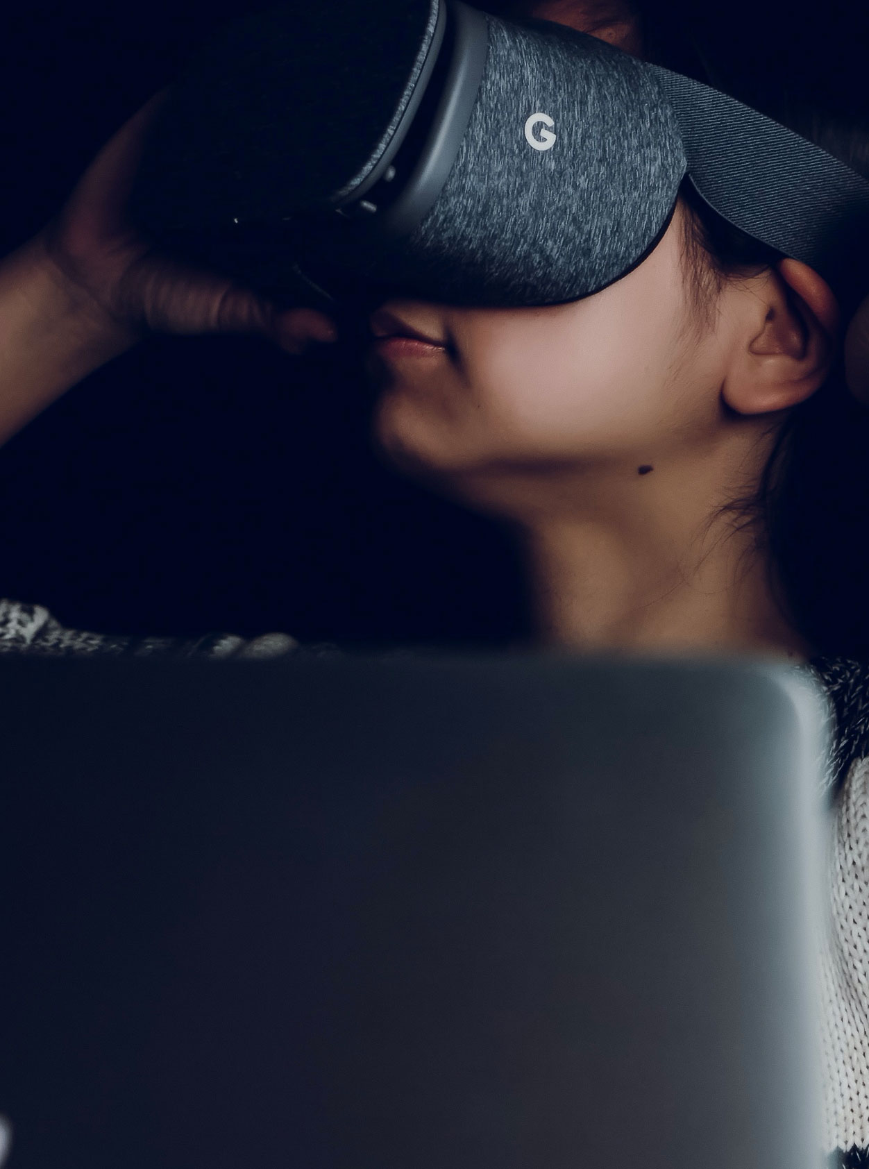 Girl using a VR